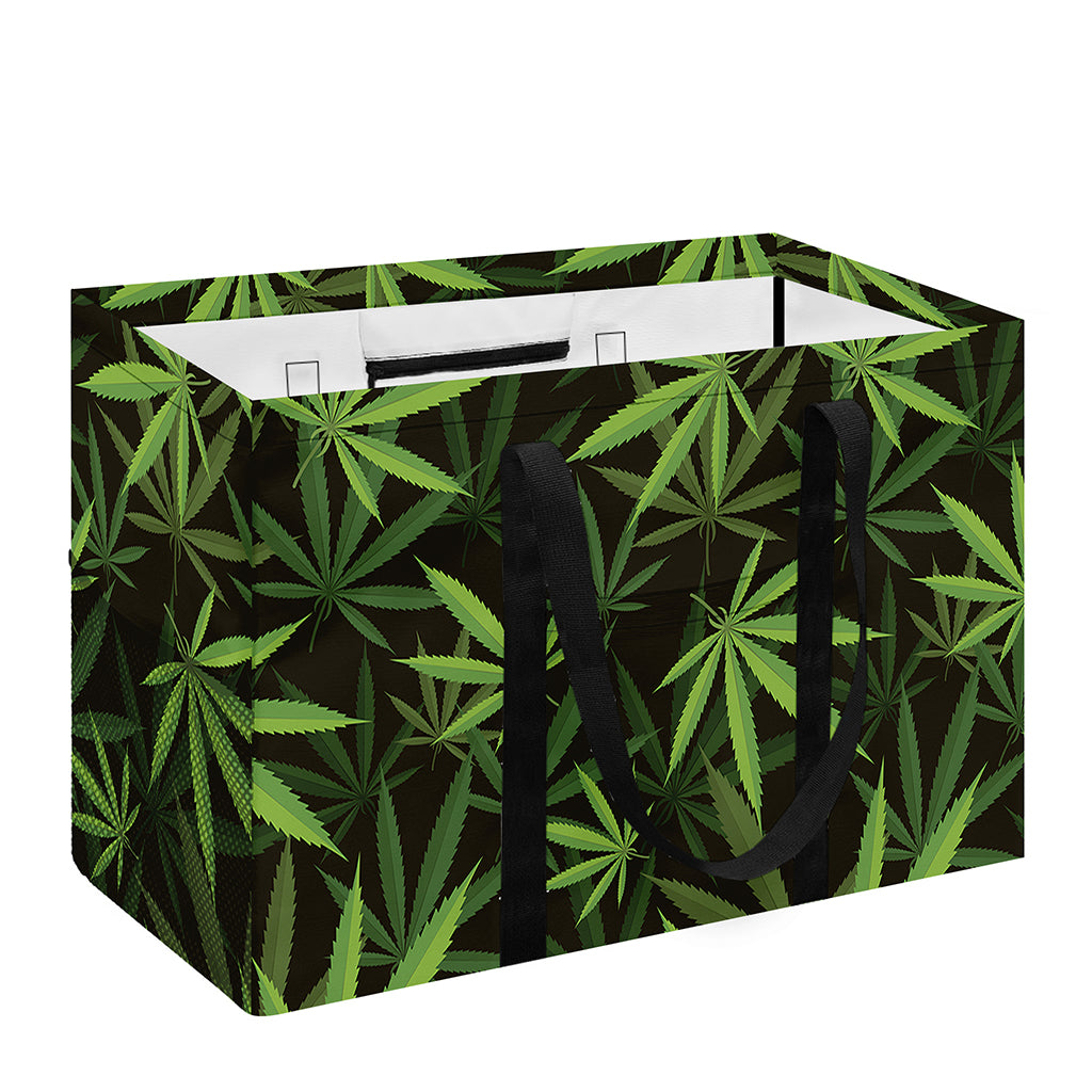 Cannabis Leaves Pattern Print Utility Tote Bag