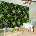 Cannabis Leaves Pattern Print Wall Sticker