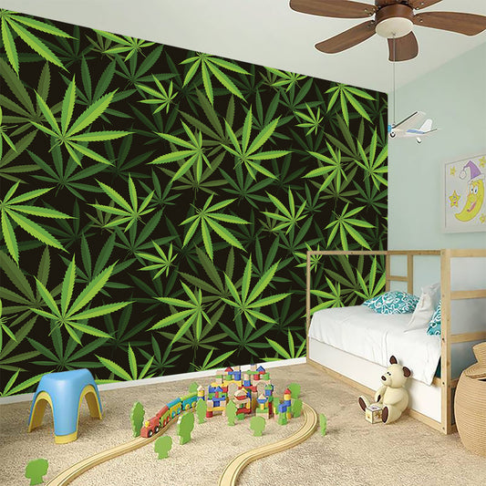 Cannabis Leaves Pattern Print Wall Sticker