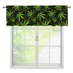Cannabis Leaves Pattern Print Window Valance