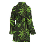 Cannabis Leaves Pattern Print Women's Bathrobe