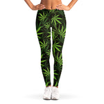 Cannabis Leaves Pattern Print Women's Leggings
