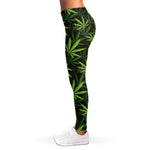 Cannabis Leaves Pattern Print Women's Leggings