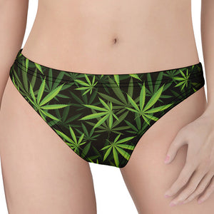 Cannabis Leaves Pattern Print Women's Thong