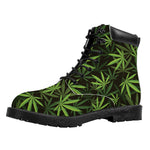 Cannabis Leaves Pattern Print Work Boots