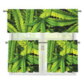 Cannabis Print 3 Piece Kitchen Curtains