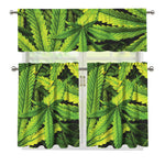 Cannabis Print 3 Piece Kitchen Curtains