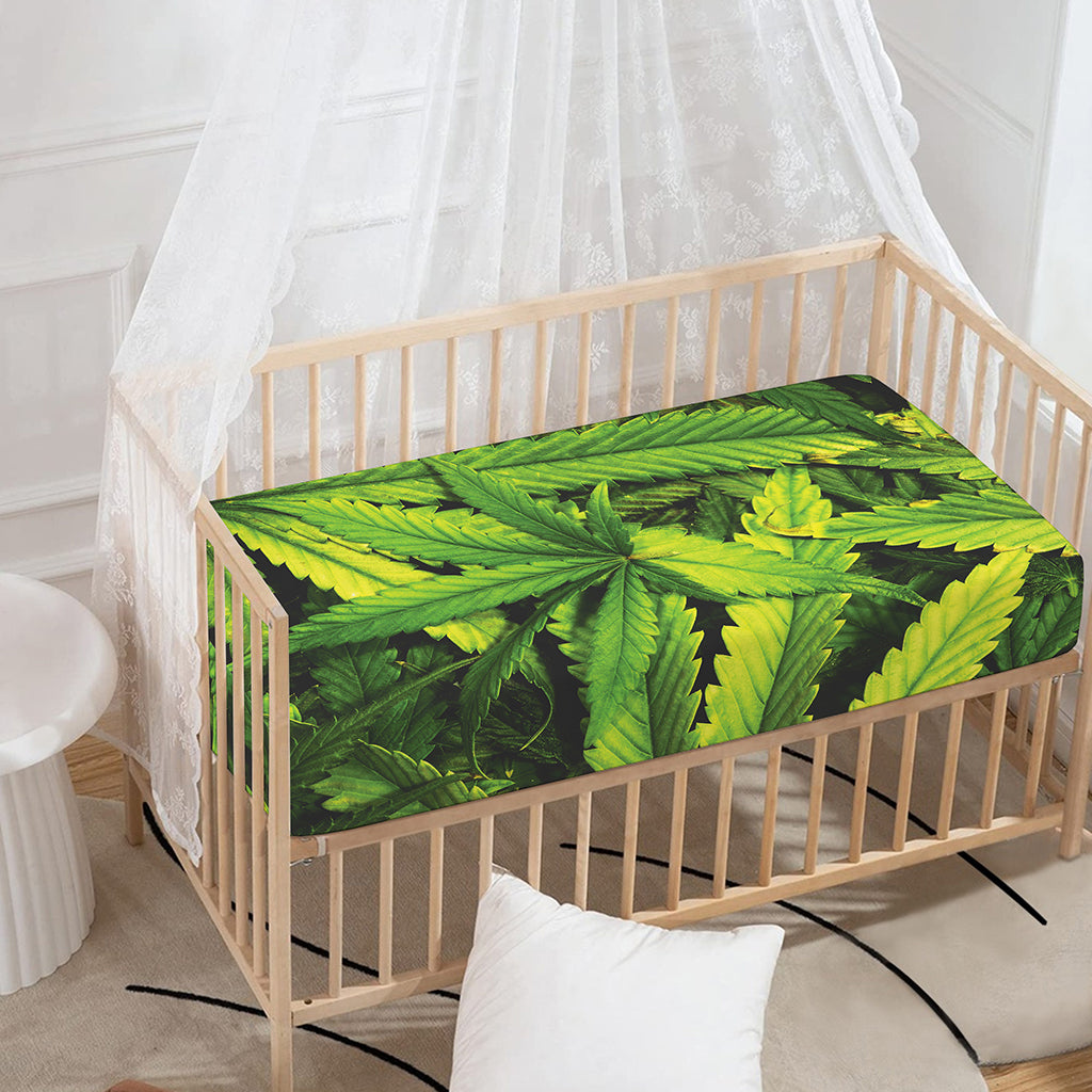 Cannabis Print Baby Crib Sheet