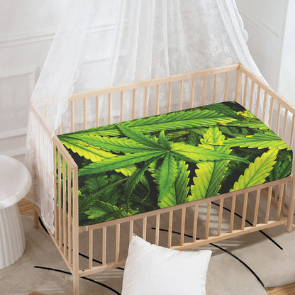 Cannabis Print Baby Crib Sheet