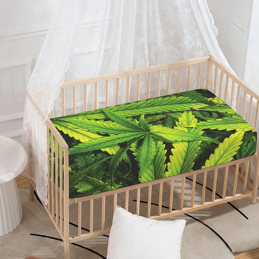 Cannabis Print Baby Crib Sheet