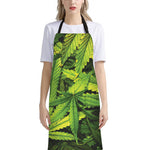 Cannabis Print Bib Apron With Pocket