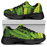 Cannabis Print Black Chunky Shoes