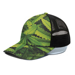 Cannabis Print Black Mesh Trucker Cap