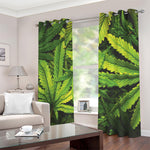 Cannabis Print Blackout Grommet Curtains