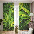 Cannabis Print Dimout Pencil Pleat Curtains