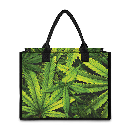 Cannabis Print Canvas Tote Bag