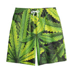 Cannabis Print Cotton Shorts