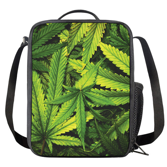 Cannabis Print Crossbody Lunch Bag