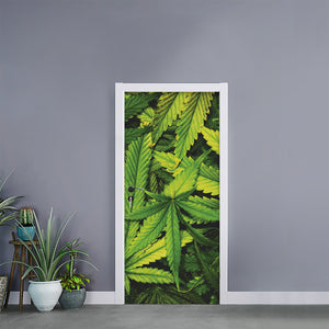 Cannabis Print Door Sticker