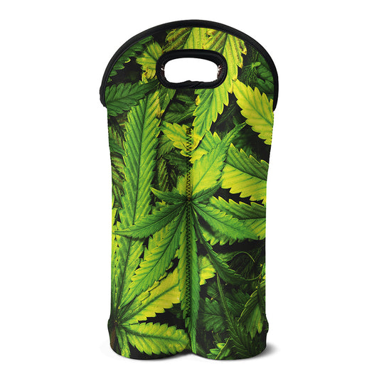 Cannabis Print Double Neoprene Wine Tote