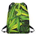 Cannabis Print Drawstring Backpack