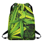 Cannabis Print Drawstring Backpack
