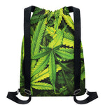 Cannabis Print Drawstring Backpack