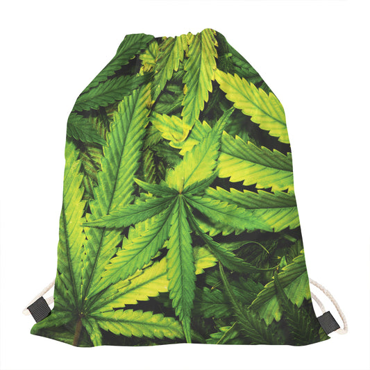 Cannabis Print Drawstring Bag