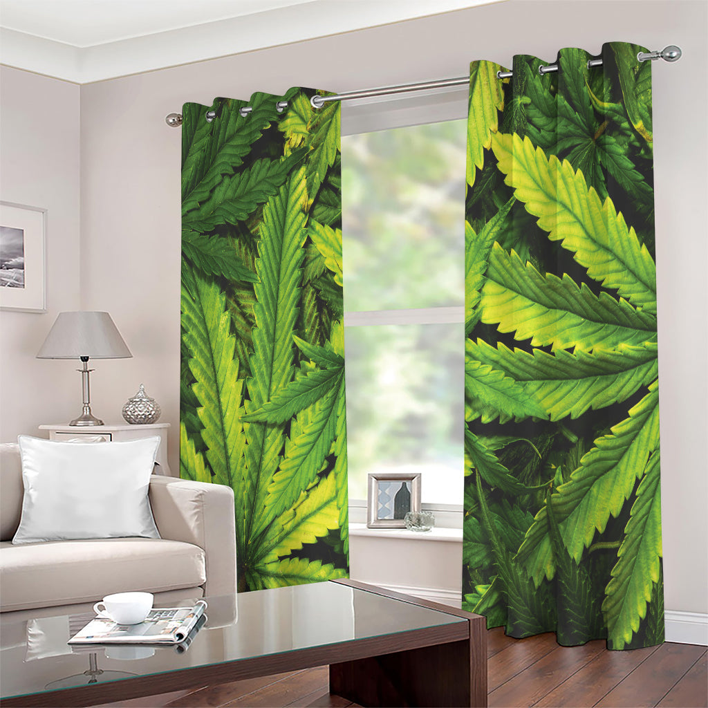 Cannabis Print Extra Wide Grommet Curtains