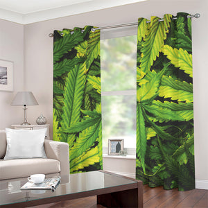 Cannabis Print Grommet Curtains