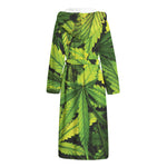 Cannabis Print Hooded Bathrobe