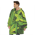 Cannabis Print Hoodie Blanket