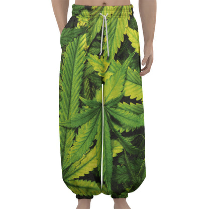 Cannabis Print Lantern Pants