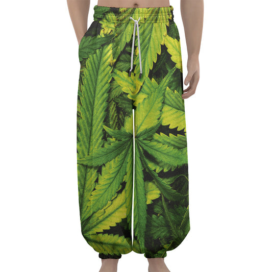 Cannabis Print Lantern Pants