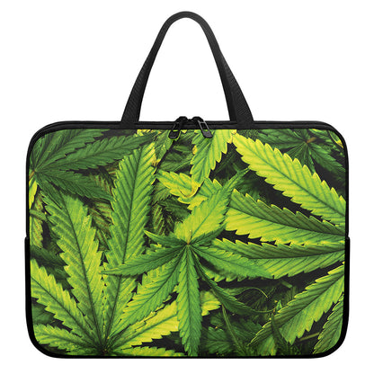 Cannabis Print Laptop Sleeve With Handle
