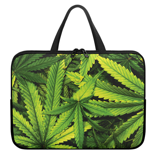 Cannabis Print Laptop Sleeve With Handle