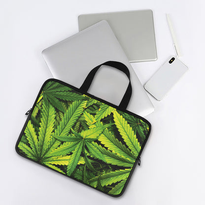 Cannabis Print Laptop Sleeve With Handle