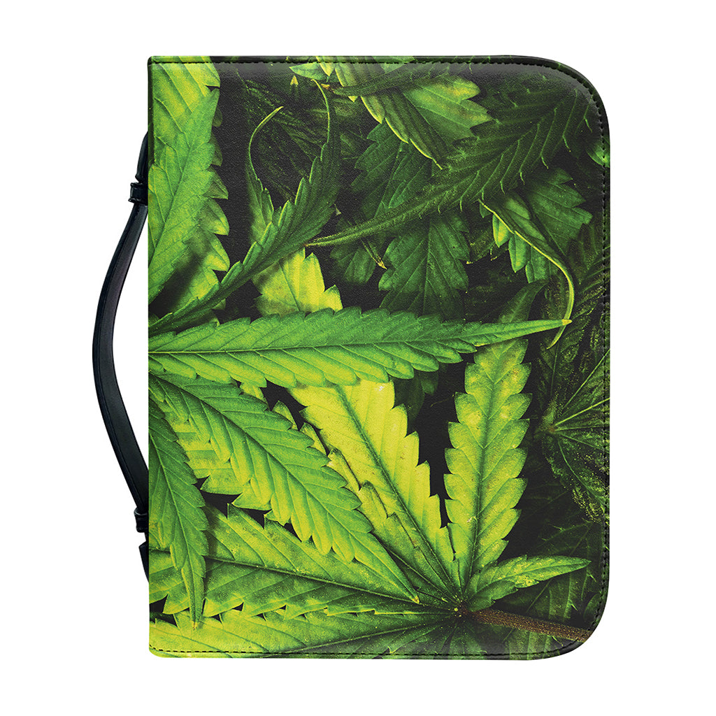 Cannabis Print Leather Bible Cover