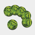 Cannabis Print Leather Coaster Set