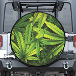 Cannabis Print Leather Spare Tire Cover