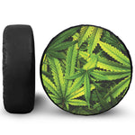 Cannabis Print Leather Spare Tire Cover
