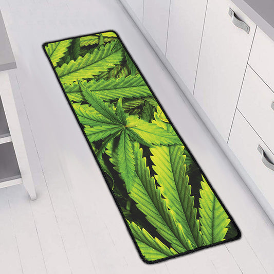 Cannabis Print Long Kitchen Mat
