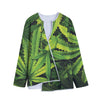 Cannabis Print Long Sleeve Short Coat