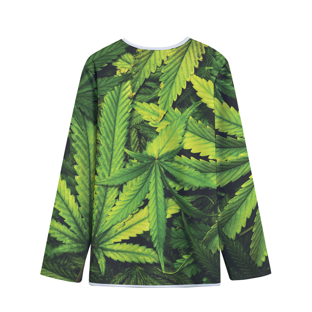 Cannabis Print Long Sleeve Short Coat