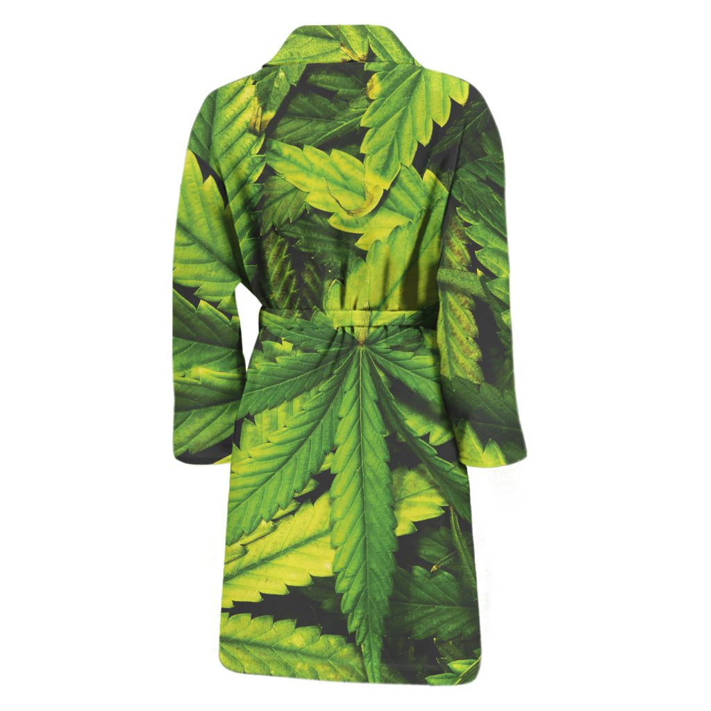 Cannabis Print Men's Bathrobe