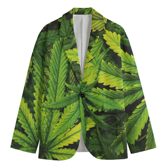 Cannabis Print Men's Blazer