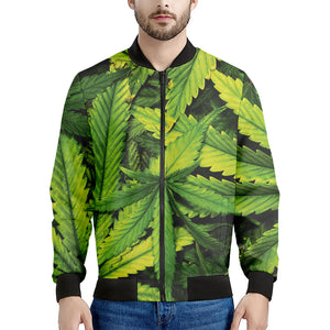 Cannabis Print Men's Bomber Jacket