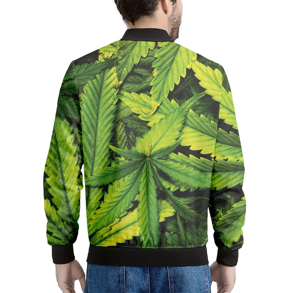 Cannabis Print Men's Bomber Jacket