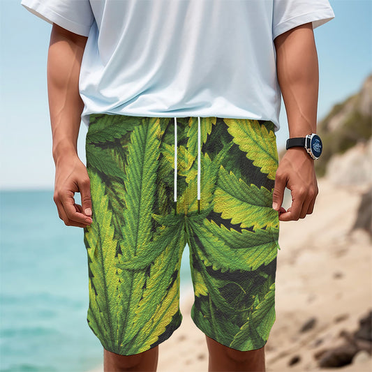 Cannabis Print Men's Cargo Shorts