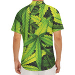 Cannabis Print Men's Deep V-Neck Shirt